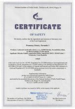 Certificate of safety<br>Prameny Čistoty. Formule 1 PARACLEANSE ravintolisä, 200g ja 90 kapselia  