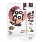 Yoo Go! Ravista se! Proteiinijuomajauhe kaakao ja inkivääri, sisältää makeutusainetta, 175 g 500541